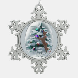 バセンジクリスマス スノーフレークピューターオーナメント