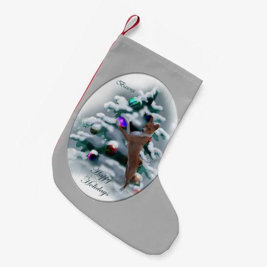 バセンジクリスマス スモールクリスマスストッキング (正面 (吊り時))