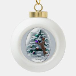 バセンジクリスマス セラミックボールオーナメント
