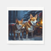 バセンジスノースイスレイクリスマスデコール スタンダードカクテルナプキン (正面)