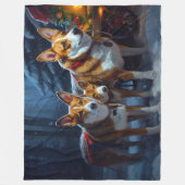 バセンジスノースイスレイクリスマスデコール フリースブランケット (正面)