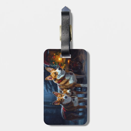 バセンジスノースイスレイクリスマスデコール ラゲッジタグ (裏面縦)