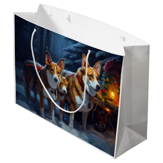 バセンジスノースイスレイクリスマスデコール ラージペーパーバッグ (裏面アングル)