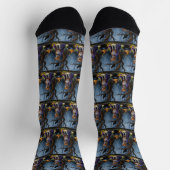 バセンジドッグお洒落ハロウィン絵を描ズ ソックス (上部)