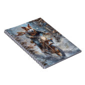 バセンジドッグオートバイクリスマスに乗る ノートブック (右側)