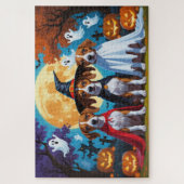 バセンジドッグスパンプキンハロウィンおもしろい ジグソーパズル (縦)