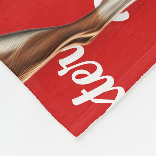 バセンジドッグネームパターン（の模様が）あるクリスマス フリースブランケット (角)