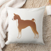 バセンジドッグブリードイラストレーションシルエット クッション (ブランケット)