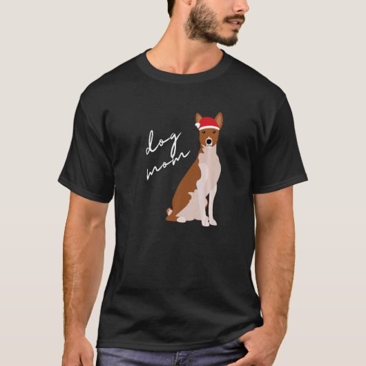 バセンジドッグママムクリスマス Tシャツ (正面)