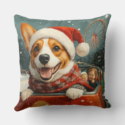 バセンジドッグローラーコースタークリスマス クッション (裏面)