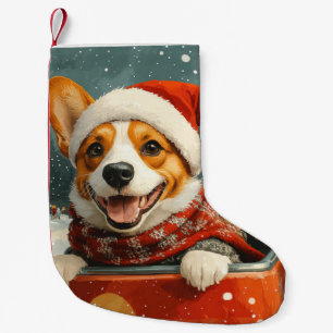 バセンジドッグローラーコースタークリスマス スモールクリスマスストッキング