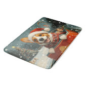 バセンジドッグローラーコースタークリスマス バスマット (アングル)