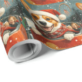 バセンジドッグローラーコースタークリスマス ラッピングペーパー (ロールコーナー)