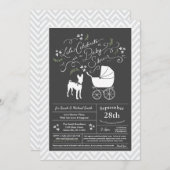 バセンジドッグ赤ちゃんシャワーニュートラル 招待状 (正面/裏面)