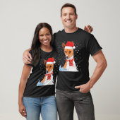 バセンジドッグ醜いクリスマスセーターおもしろいサンタ Tシャツ (ユニセックス)