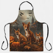 バセンジハロウィーンナイトドギー喜び エプロン (正面)