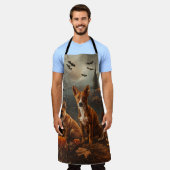 バセンジハロウィーンナイトドギー喜び エプロン (着用した状態)