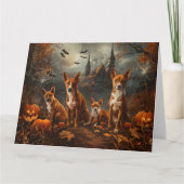 バセンジハロウィーンナイトドギー喜び カード (正面)