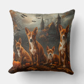 バセンジハロウィーンナイトドギー喜び クッション (正面)