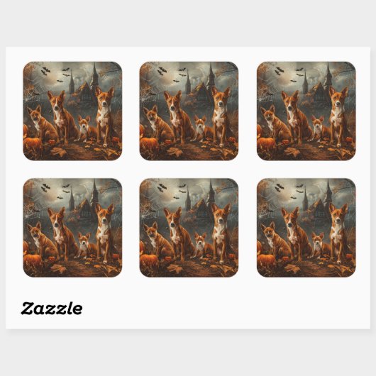 バセンジハロウィーンナイトドギー喜び スクエアシール (シート)