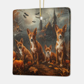 バセンジハロウィーンナイトドギー喜び セラミックオーナメント (左)