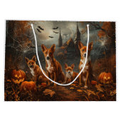 バセンジハロウィーンナイトドギー喜び ラージペーパーバッグ (裏面)