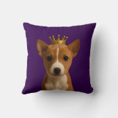 バセンジパピーin金ゴールドクラウンかわいい クッション (裏面)