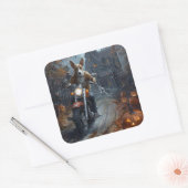 バセンジライディングオートバイハロウィンホラー スクエアシール (封筒)