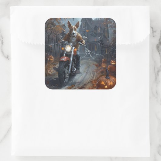 バセンジライディングオートバイハロウィンホラー スクエアシール (バッグ)