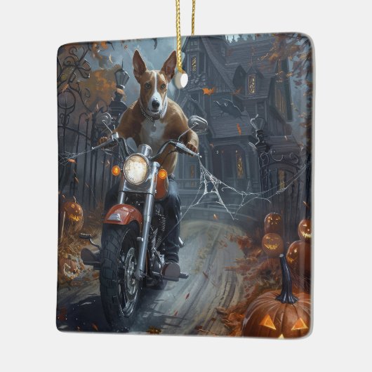 バセンジライディングオートバイハロウィンホラー セラミックオーナメント (左)