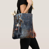 バセンジライディングオートバイハロウィンホラー トートバッグ (クローズアップ)