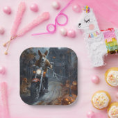 バセンジライディングオートバイハロウィンホラー ペーパープレート (パーティー)