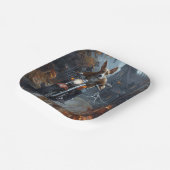 バセンジライディングオートバイハロウィンホラー ペーパープレート (傾斜あり)