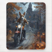 バセンジライディングオートバイハロウィンホラー マウスパッド (正面)