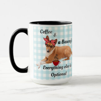 バセンジーとコーヒーの犬ママ マグカップ