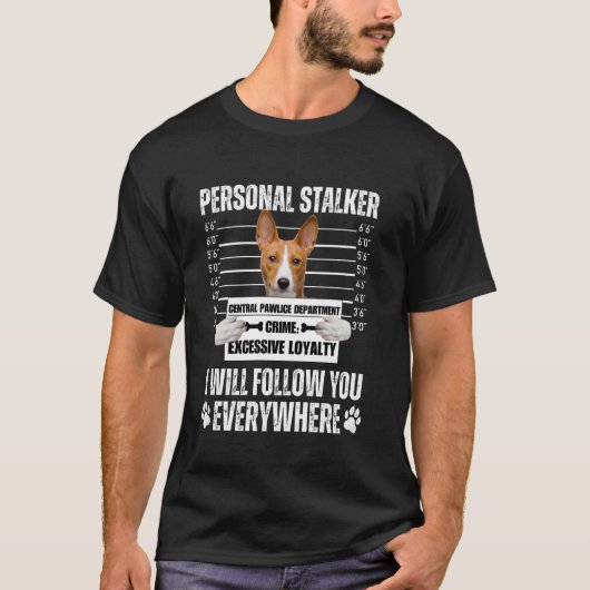 バセンジーのかわいいスターカー犬デザイン Tシャツ (正面)
