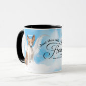 バセンジー天使犬の天国  追悼メモリアルギフト マグカップ (正面左)
