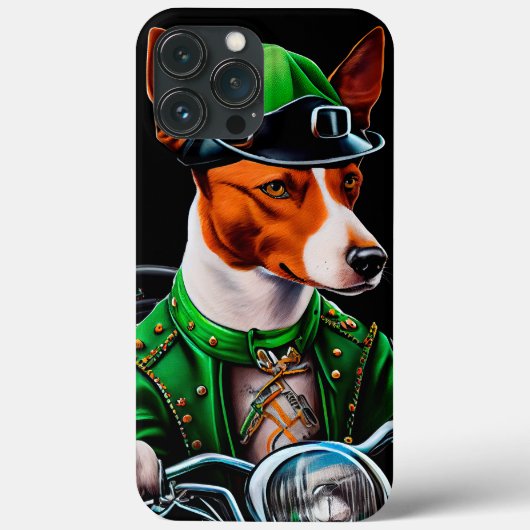 バセンジー犬が自転車を運転するセントパトリックの日 Case-Mate iPhoneケース (裏面)