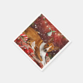 バセンジー犬のクリスマス  スタンダードカクテルナプキン (角)