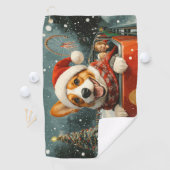 バセンジー犬のジェットコースター クリスマス ゴルフタオル (インサイチュ)