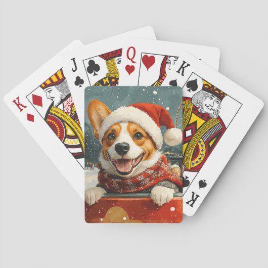 バセンジー犬ジェットコースター クリスマス トランプ (裏面)
