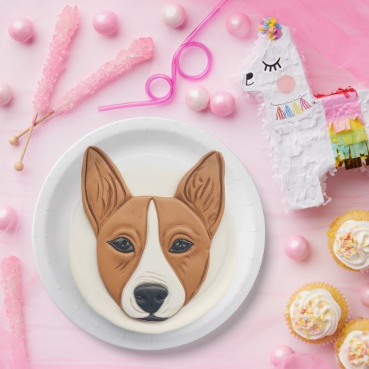 バセンジー犬 3Dインスパイアデザイン ペーパープレート (パーティー)