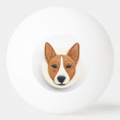 バセンジー犬 3Dインスパイアデザイン 卓球ボール (正面)