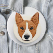 バセンジー犬 3Dインスパイアデザイン 缶バッジ (インサイチュ)