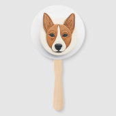 バセンジー犬 3Dデザイン ハンドファン (正面)