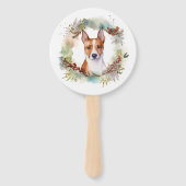 バセンジー クリスマス リース フェスティブ パピー ハンドファン (裏面)