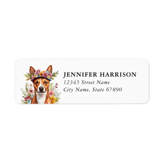 バセンジー 返送先住所ラベル ラベル (正面)