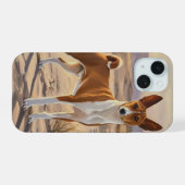 バセンジー iPhone 15ケース (裏面横)