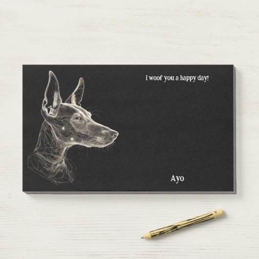 バセンジ抽象芸術アートドッグ名 ポストイット (デスク)