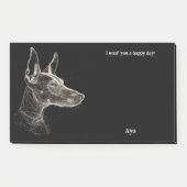 バセンジ抽象芸術アートドッグ名 ポストイット (正面)